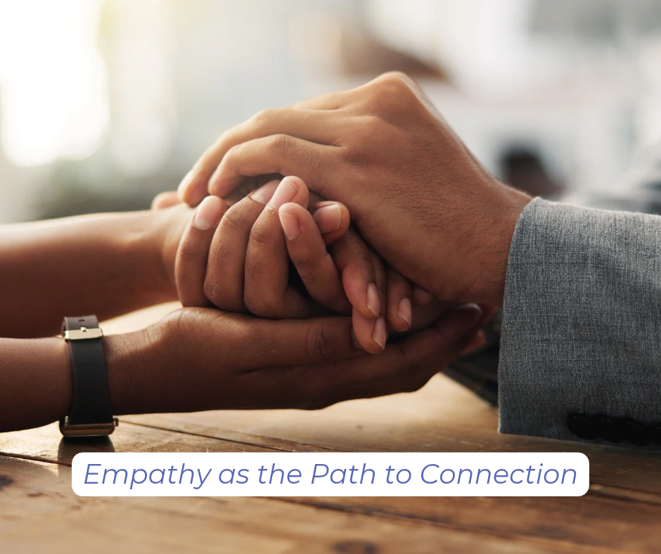 Empathy: 2 sets of hands in a warm clasp